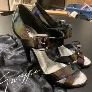 giuseppe zanotti black hologram heels